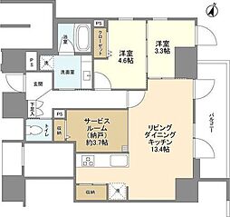 東京メトロ有楽町線 麹町駅 徒歩3分の賃貸マンション 5階2SLDKの間取り