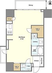 東京メトロ銀座線 稲荷町駅 徒歩2分の賃貸マンション 4階ワンルームの間取り