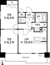 JR山手線 秋葉原駅 徒歩5分の賃貸マンション 13階2LDKの間取り