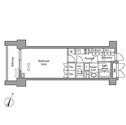 JR総武線 水道橋駅 徒歩4分の賃貸マンション 13階1Kの間取り