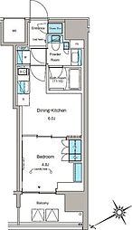 都営浅草線 蔵前駅 徒歩3分の賃貸マンション 4階1DKの間取り