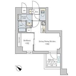 都営三田線 千石駅 徒歩4分の賃貸マンション 2階1LDKの間取り