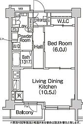 都営大江戸線 牛込柳町駅 徒歩4分の賃貸マンション 2階1LDKの間取り