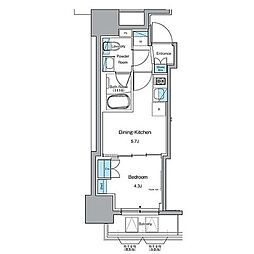JR総武線 浅草橋駅 徒歩8分の賃貸マンション 8階1DKの間取り