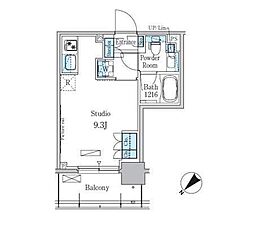 東京メトロ半蔵門線 押上駅 徒歩5分の賃貸マンション 9階ワンルームの間取り