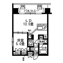 東京メトロ半蔵門線 錦糸町駅 徒歩5分の賃貸マンション 11階1LDKの間取り