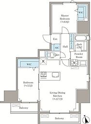 東京メトロ東西線 早稲田駅 徒歩7分の賃貸マンション 10階2LDKの間取り
