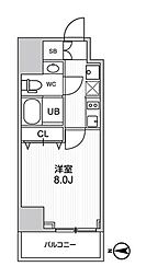 東京メトロ半蔵門線 押上駅 徒歩10分の賃貸マンション 5階1Kの間取り