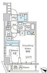 都営新宿線 神保町駅 徒歩4分の賃貸マンション 6階1LDKの間取り