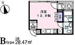 東京メトロ日比谷線 八丁堀駅 徒歩4分の賃貸マンション 7階ワンルームの間取り
