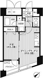 都営大江戸線 東新宿駅 徒歩10分の賃貸マンション 3階1LDKの間取り