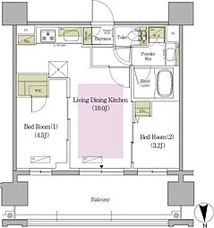 アーバネックス早稲田テラス 2LDKの間取図画像