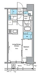 都営大江戸線 新御徒町駅 徒歩5分の賃貸マンション 2階1LDKの間取り
