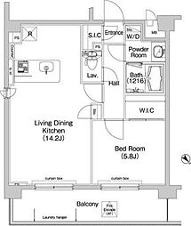 JR総武線 飯田橋駅 徒歩12分の賃貸マンション 4階1LDKの間取り