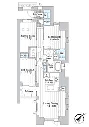 JR京葉線 八丁堀駅 徒歩4分の賃貸マンション 2階2SLDKの間取り