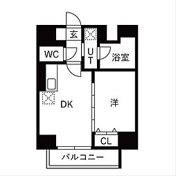OAKLANCE 森下II(旧TRADIS森下II) 1DKの間取図画像