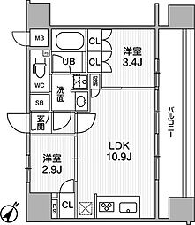 nidoSUGAMO 2LDKの間取図画像