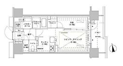 パークスフイア牛込神楽坂 1SLDKの間取図画像