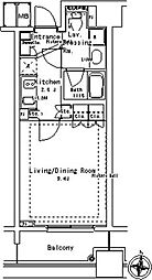 パークアクシス御茶ノ水ステージ 1Kの間取図画像