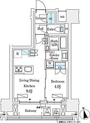 シーズンフラッツ浅草六丁目 1LDKの間取図画像