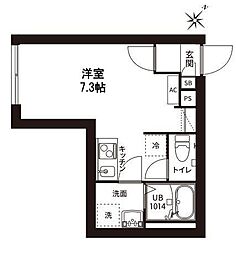 新宿区富久町マンション 1Kの間取図画像