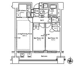 パークアクシス御茶ノ水ステージ 2LDKの間取図画像