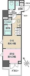 ルフォンプログレス四谷 1DKの間取図画像