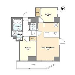 リテラス浅草橋イースト 2LDKの間取図画像