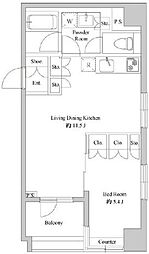 ドゥーエ日本橋浜町 1LDKの間取図画像