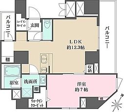 WHARF茗荷谷 1LDKの間取図画像