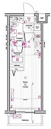 THEPREMIUMCUBEG東中野 ワンルームの間取図画像