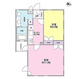 中野ナインズ・コア 1LDKの間取図画像