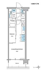 新宿区高田馬場3丁目マンション 1LDKの間取図画像