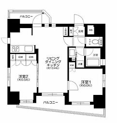 エタナール南千住グランTokyo 2LDKの間取図画像
