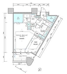 パークタワー勝どきサウス 1LDKの間取図画像