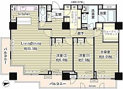 パーク・アヴェニュー神南 3LDKの間取図画像