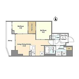 OrchidResidence渋谷富ヶ谷 2LDKの間取図画像