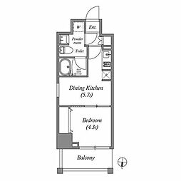 江東区亀戸2丁目マンション 1DKの間取図画像