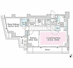 ラ・トゥール渋谷神南 2LDKの間取図画像