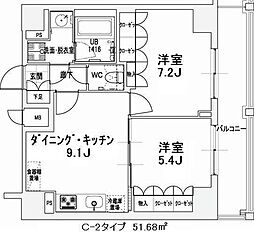 エスティメゾン王子 2DKの間取図画像