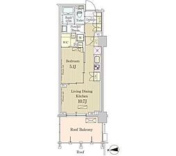 パークアクシス池田山 1LDKの間取図画像