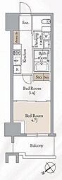 クロスレジデンス高田馬場 2Kの間取図画像