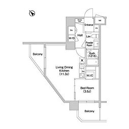コンフォリア南砂町 1LDKの間取図画像