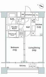 ファーストリアルタワー新宿 1LDKの間取図画像