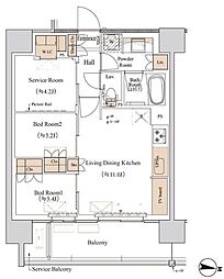 ブランシエスタ木場 2SLDKの間取図画像