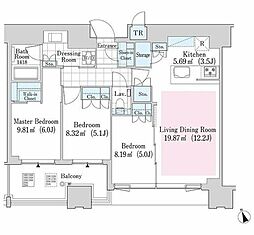 大崎ガーデンレジデンス 3LDKの間取図画像