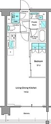 新宿区高田馬場3丁目マンション 1LDKの間取図画像