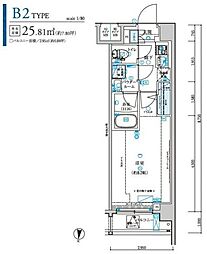 メインステージ森下駅前 1Kの間取図画像