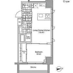 パークハビオ秋葉原エスト 1LDKの間取図画像