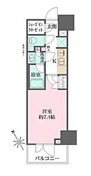 ルフォンプログレス四谷 1Kの間取図画像